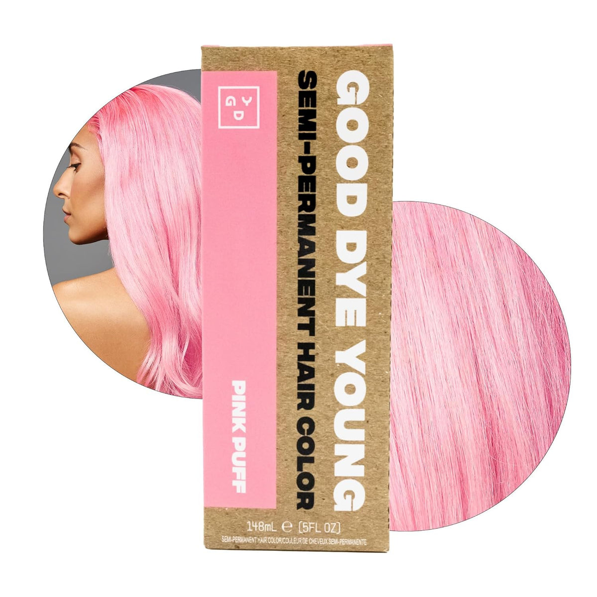 Good Dye Young Semi-Permanent Hair Color, Vegan and Cruelty-Free Pink Hair Dye, Last up to 24