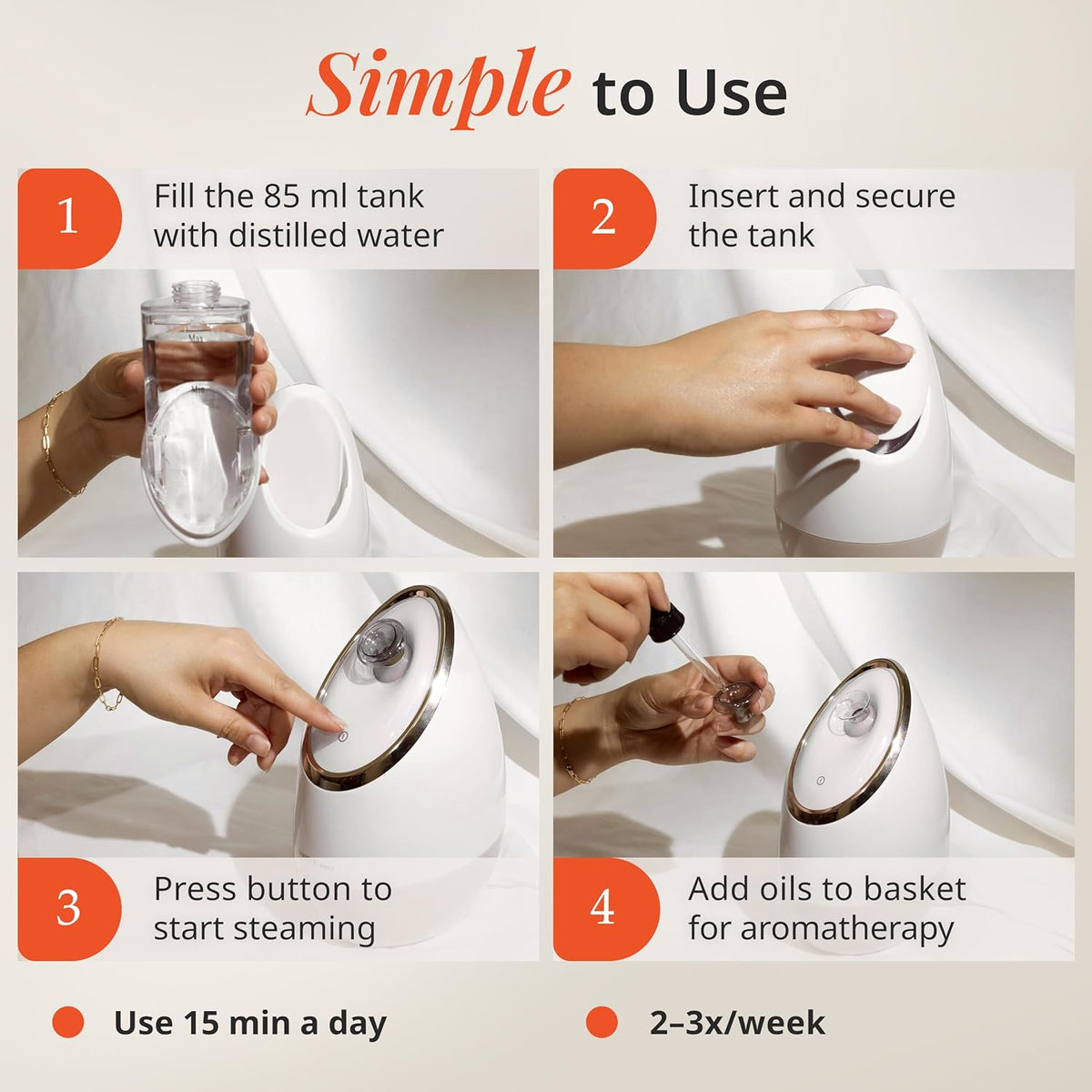 Vanity Planet Aira Ionic Facial Steamer (Rose Gold) - Pore Cleaner That Detoxifies, Cleanses and