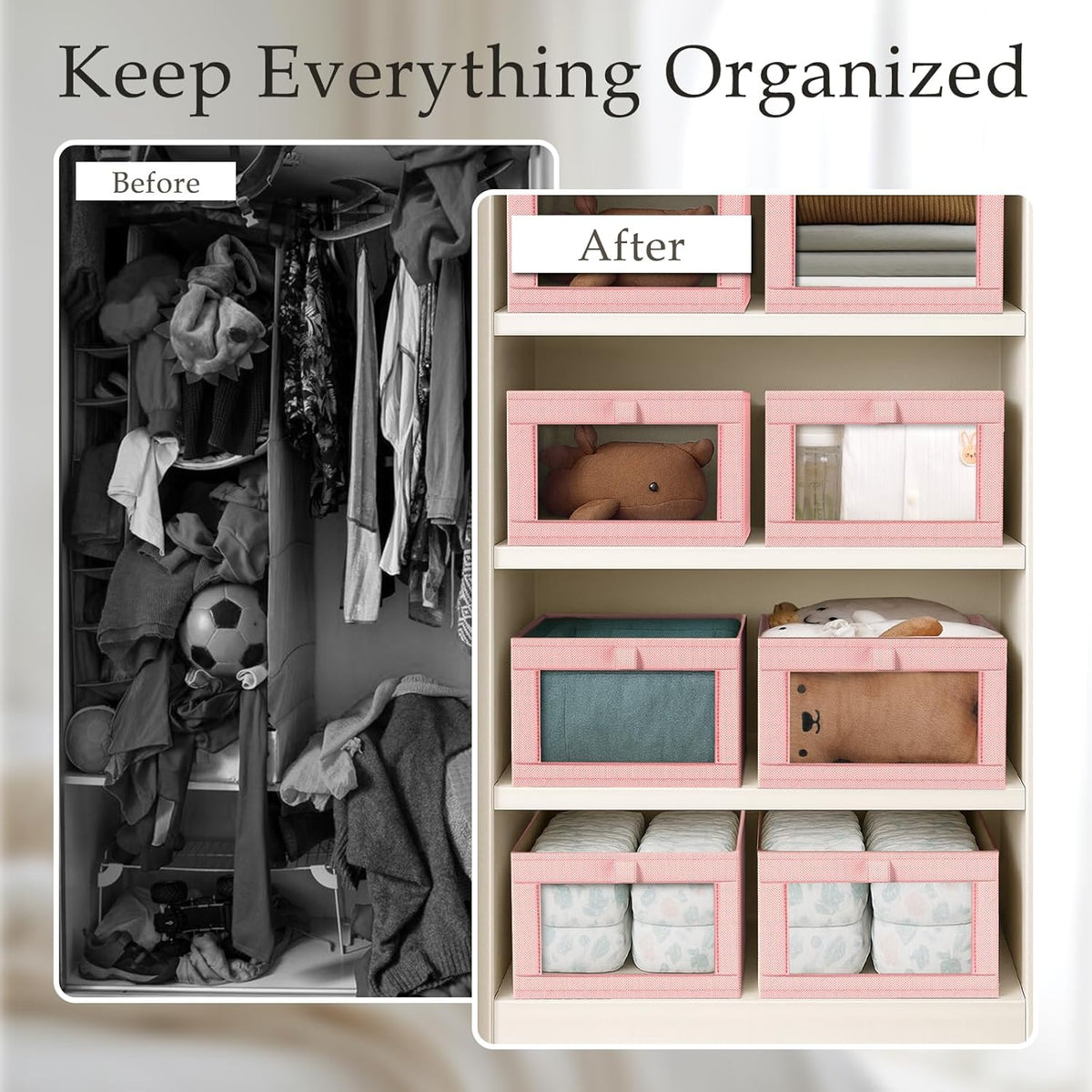 Criusia 6 Pack Linen Closet Organizers and Storage, Large Linen Closet Baskets for Organization