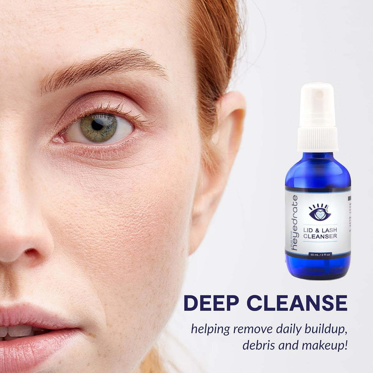 Lid and Lash Cleanser – 2oz Glass Bottle – Pure Hypochlorous Acid Spray for Soothing Dry Eye