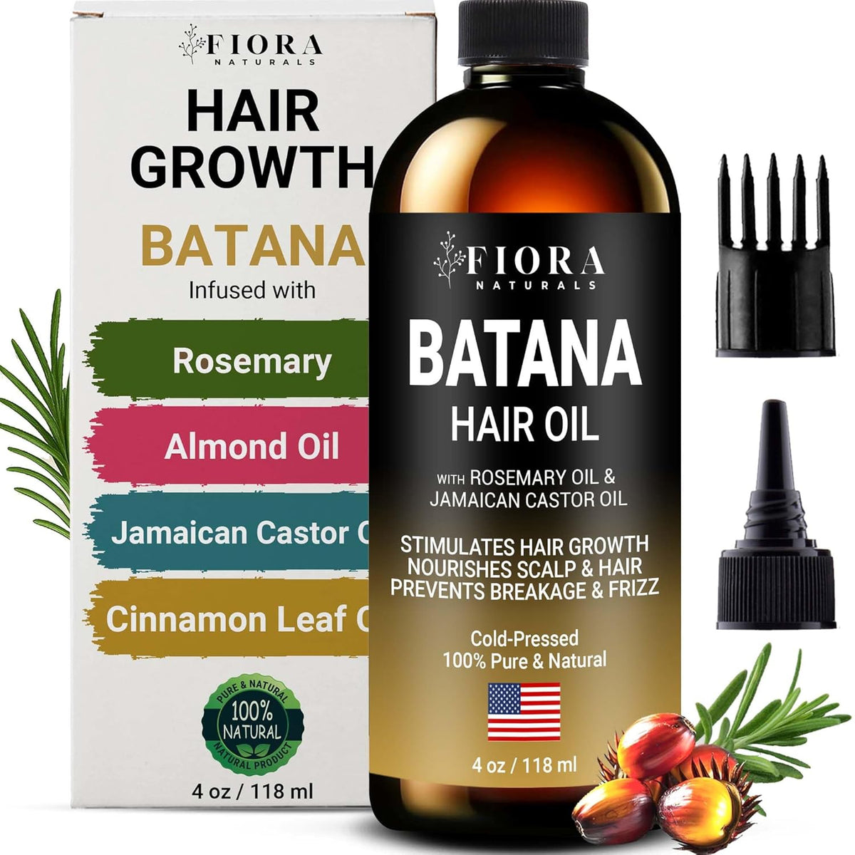 Batana Rosemary Oil For Hair Growth - Dr Sebi Organic Hair Growth Oil For Thickening, Deep