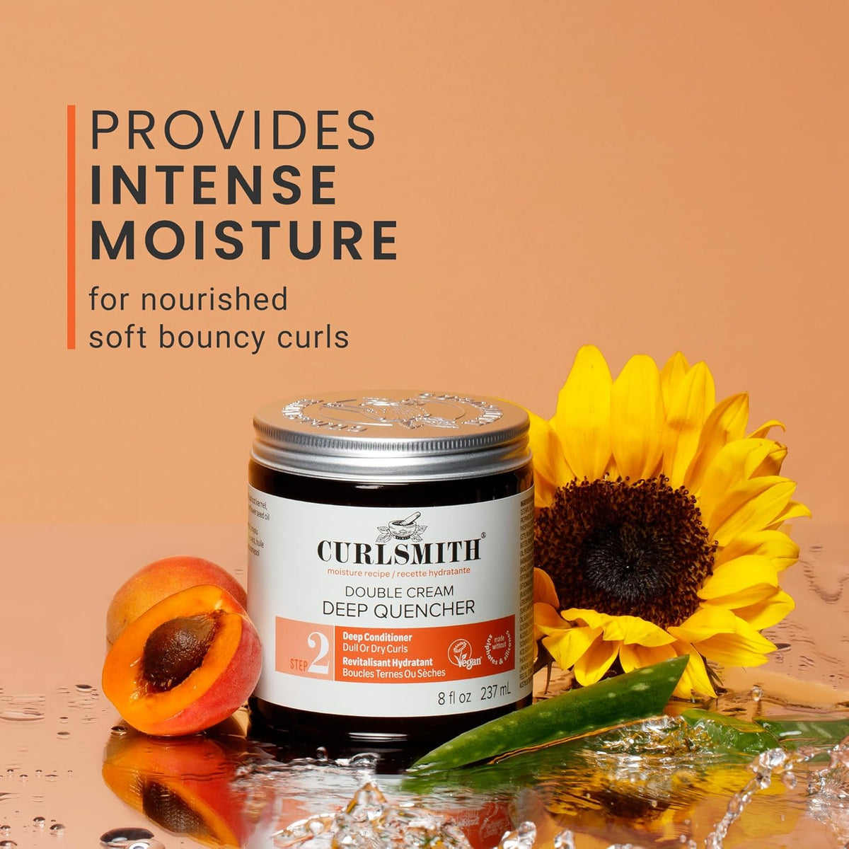 CURLSMITH Double Cream Deep Quencher - Deep Conditioning Mask for Curls, Hydrating and Detangling