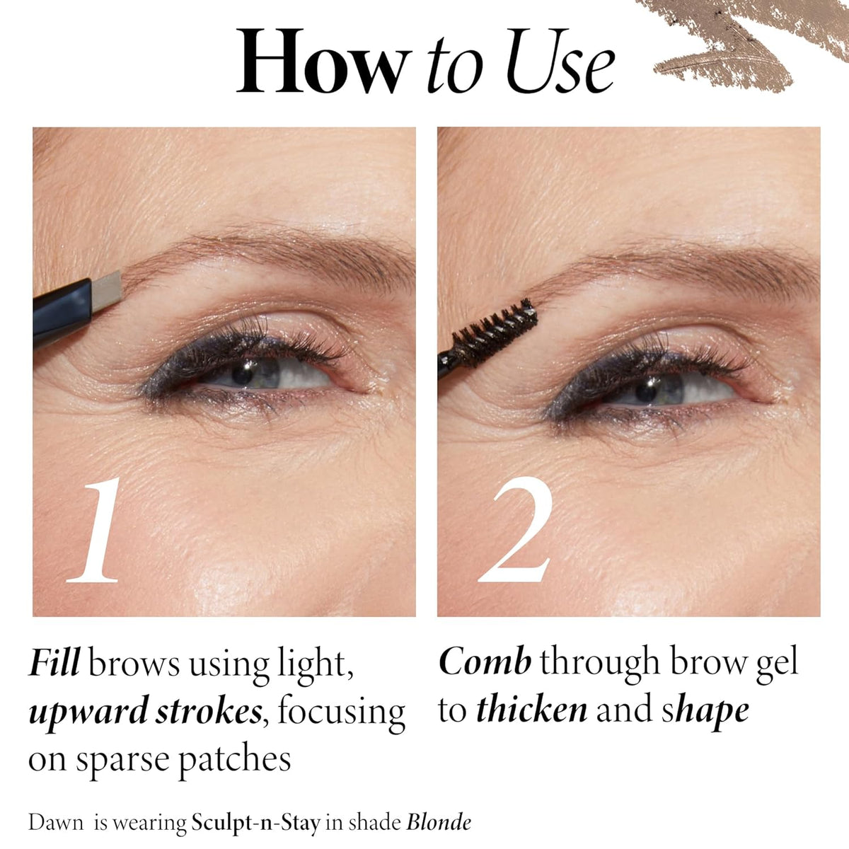 LAURA GELLER NEW YORK Sculpt-n-Stay Waterproof Brow Pencil & Gel- Dark Brown