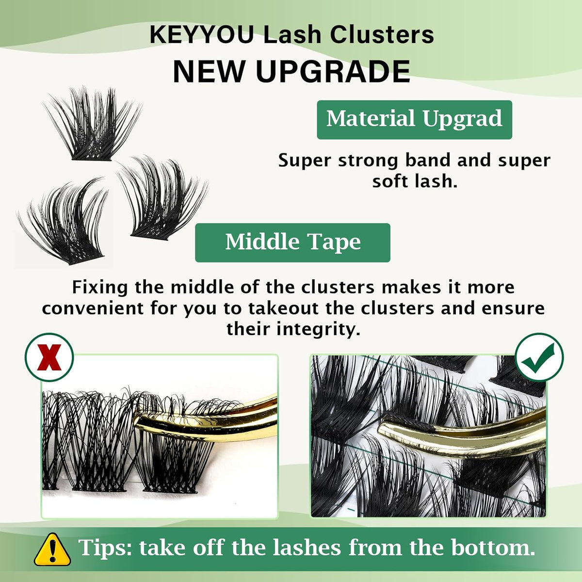 Lash Clusters 96pcs Individual Lashes Y22 D Curl 8-18MIX Eyelash Clusters KEYYOU Volume Wispy Lash