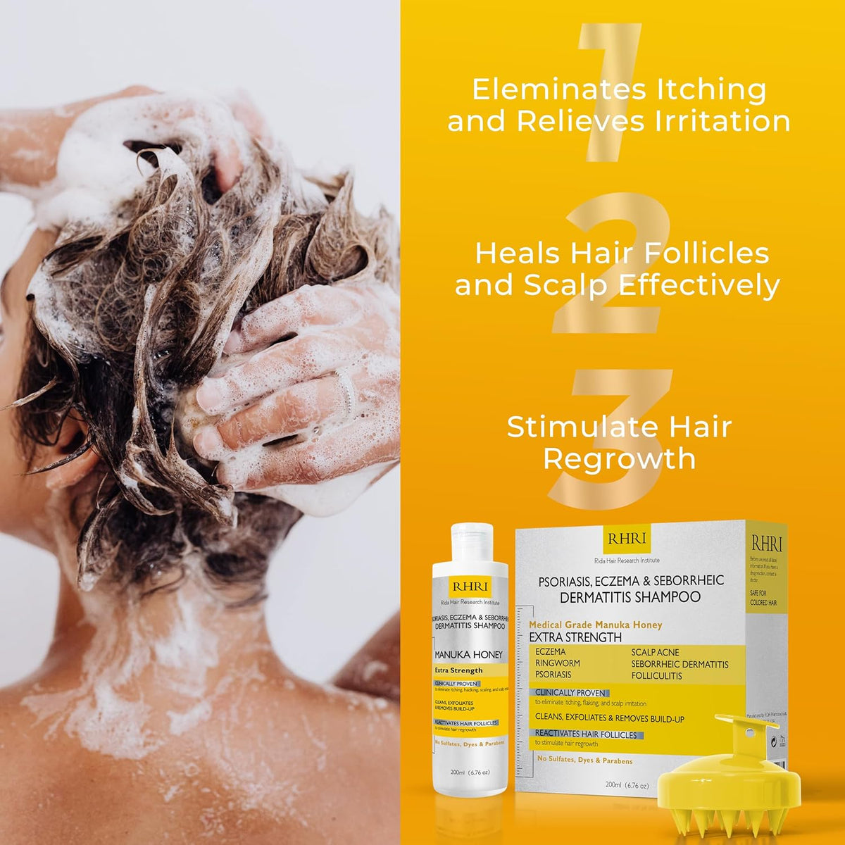 Psoriasis Shampoo for Men & Women | Itchy Scalp Treatment with Manuka Honey | Best for Eczema