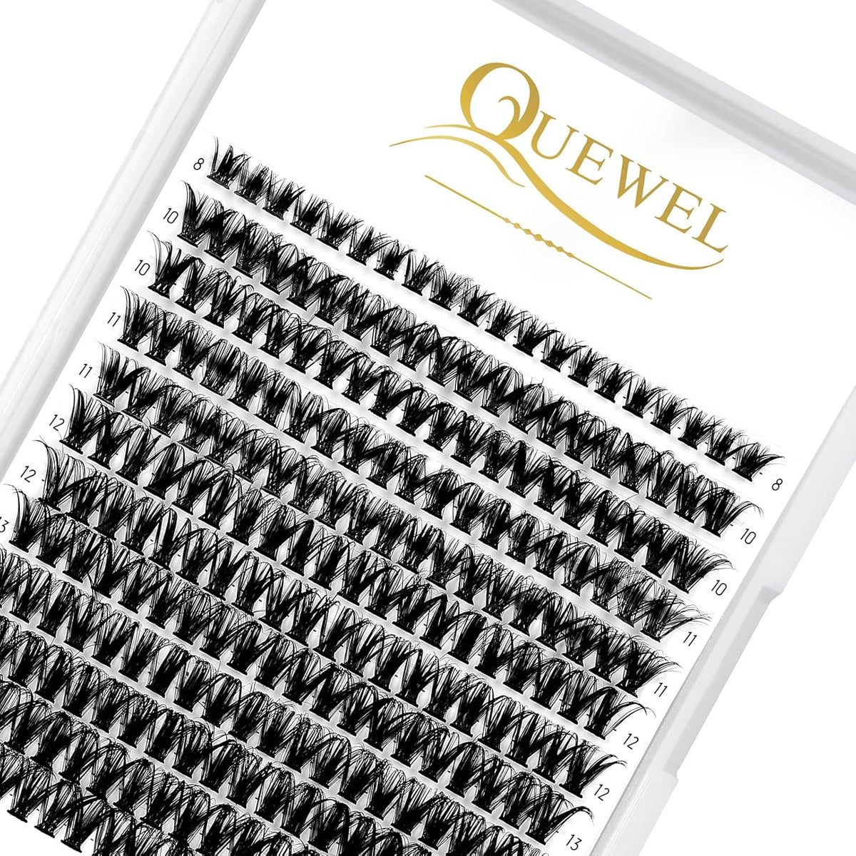 QUEWEL Cluster Lashes 240Pcs Individual Lashes 50D 0.07 C Curl Mix8-14mm Lash Extensions Clusters