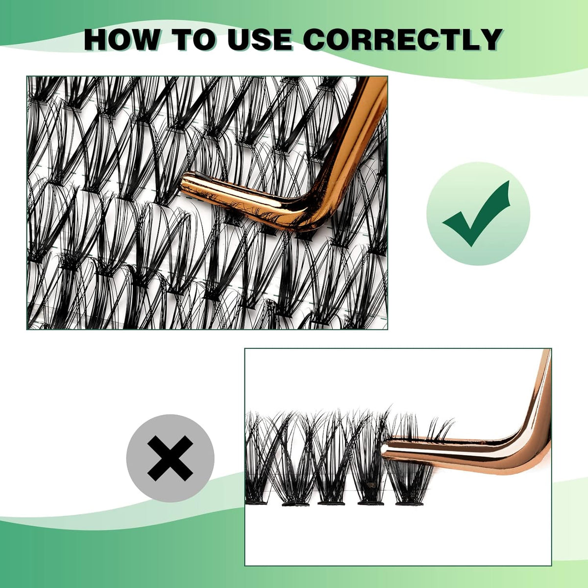 Lash Clusters 300pcs Individual Lashes 30D 0.07D Curl 9-18MIX DIY Eyelash Extension KEYYOU Large
