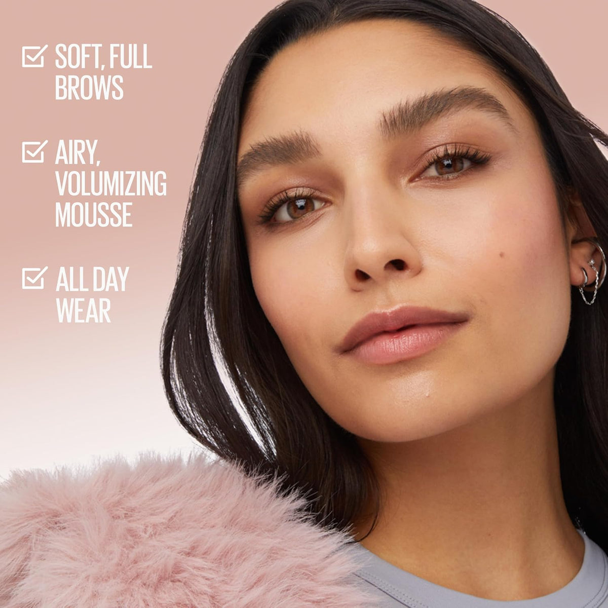 Maybelline Superfluff Volumizing Brow Mousse, All Day Tinted Brow Gel For Soft Full Brows, Medium