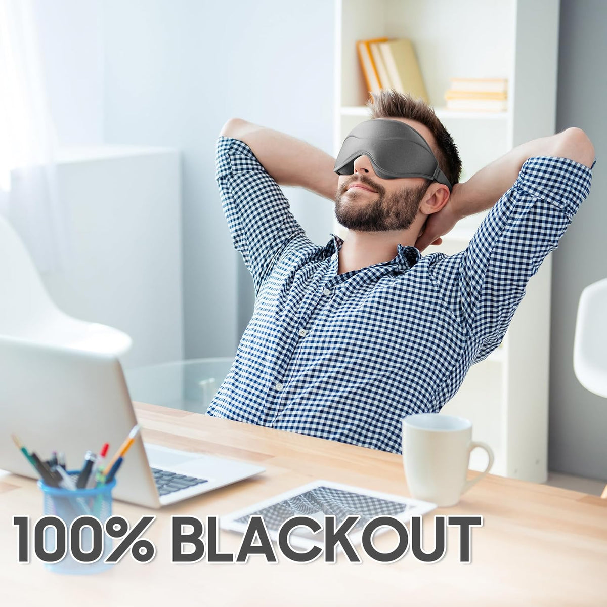 Sleep Mask - Total Blackout 3D Sleeping Mask, Super Lightweight & Silky Soft Eye Mask for Sleeping