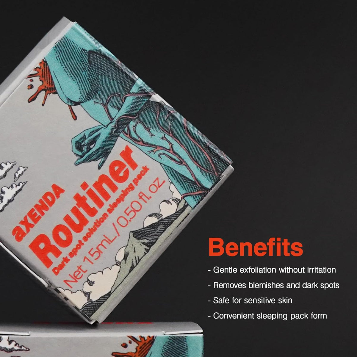 AXENDA Routiner, Gentle Exfoliating Sleeping Peel Pack, Dull, Pigmentation, Blackhead, Acne