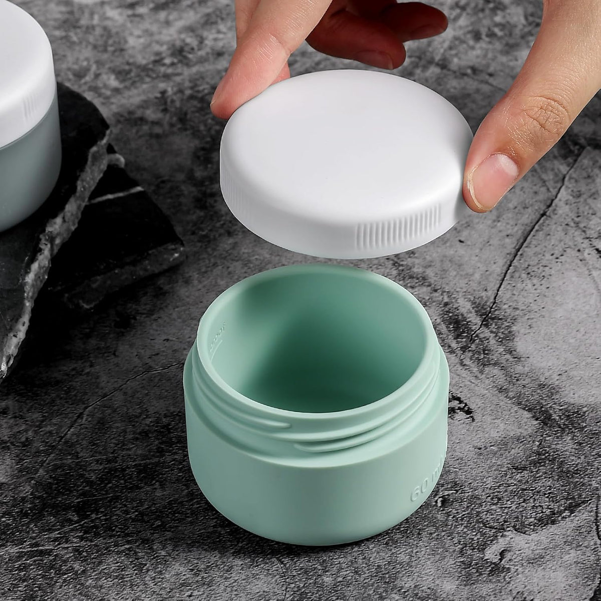 Travel Containers for Toiletries, Silicone Cream Jars BPA-Free, Leak-proof 3oz Travel Size