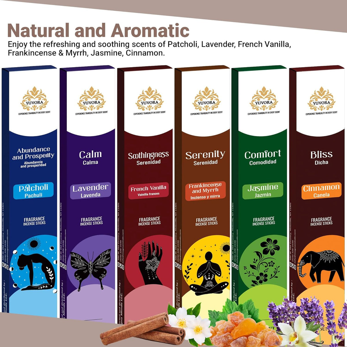 Aromatic Incense Sticks Gift Set – 120 Natural & Non-Toxic Incense Sticks | 6 Soothing Scents |