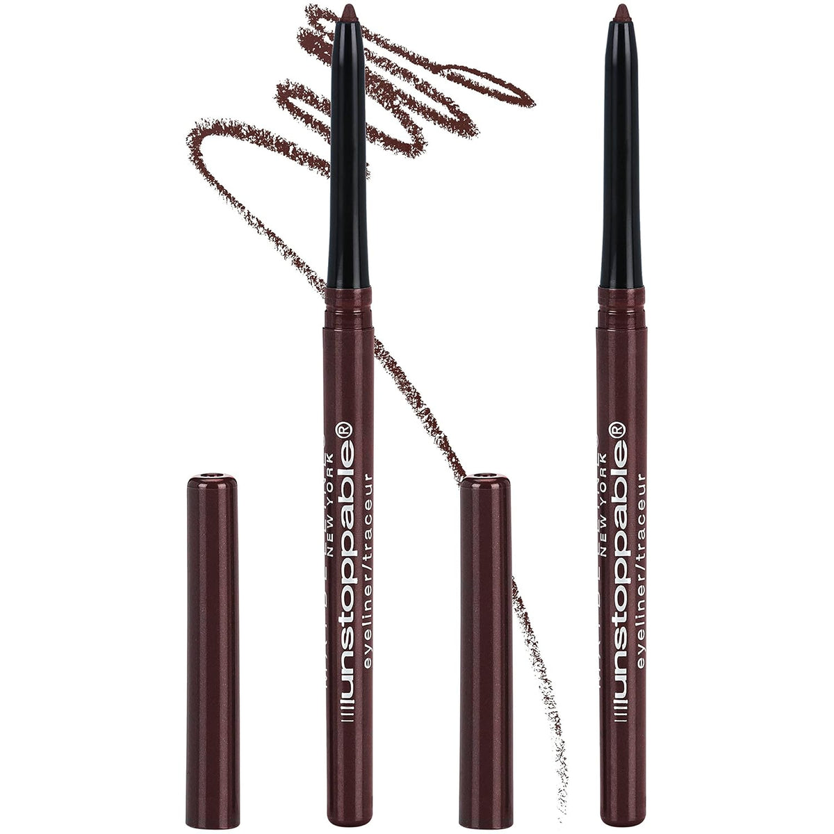 Maybelline Unstoppable Waterproof Mechanical Brown Eyeliner Pencil, Easy to Apply, Smooth Glide, Up