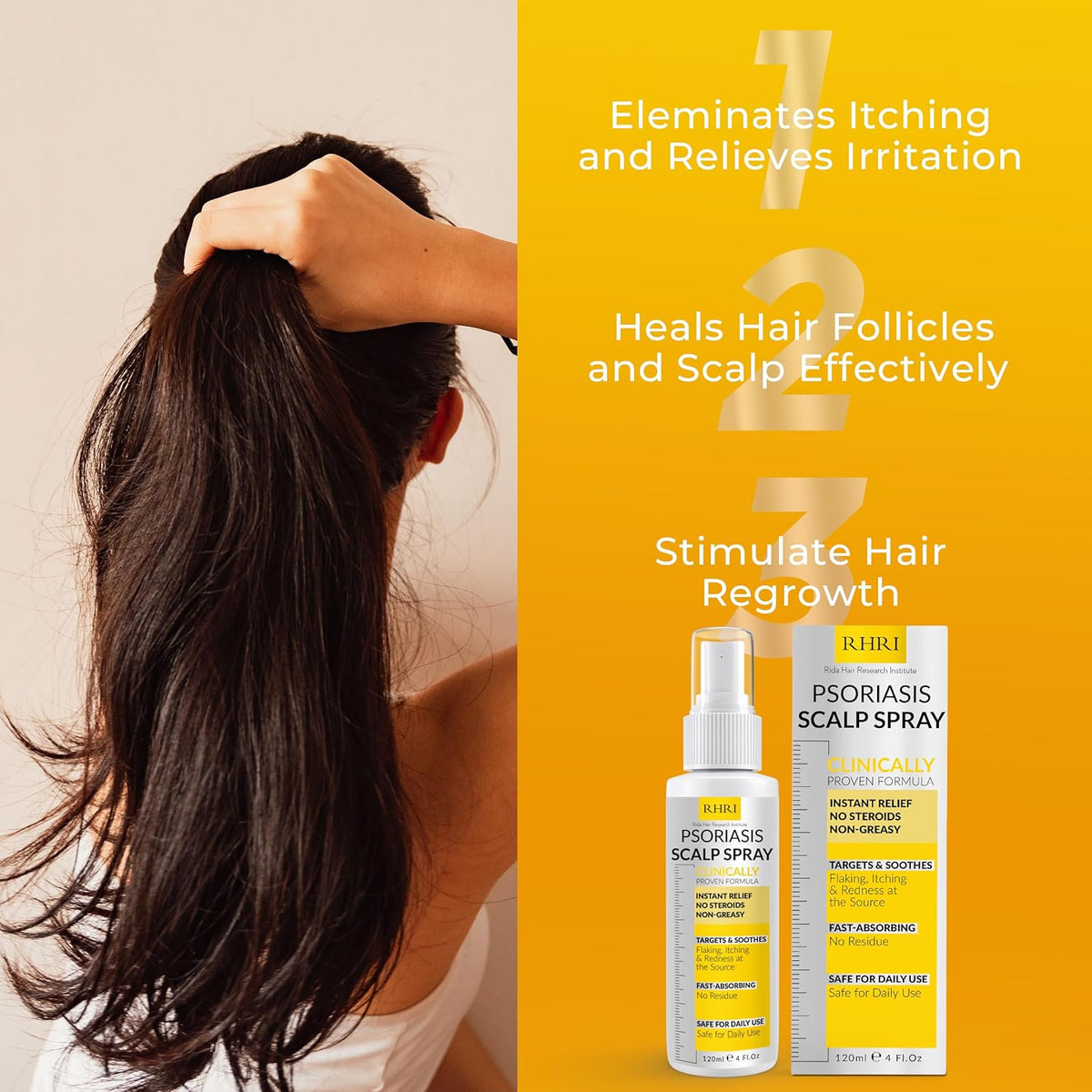 Psoriasis Scalp Spray | Psoriasis and Dandruff Treatment for Scalp Yeast Infections, Psoriasis