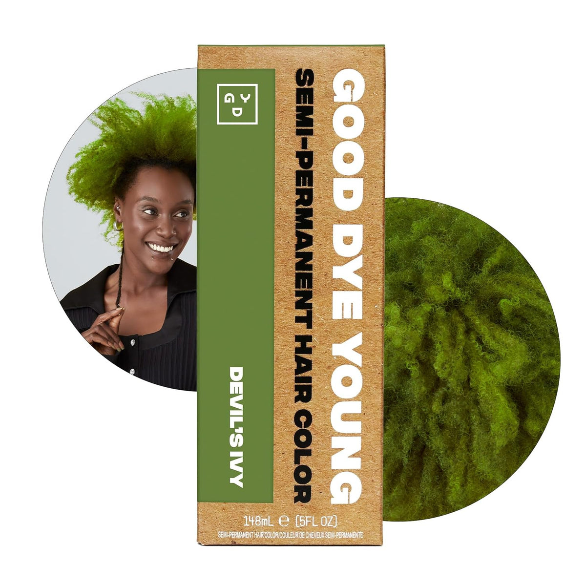 Good Dye Young Semi-Permanent Hair Color, Vegan and Cruelty-Free Green Hair Dye, Last up to 24