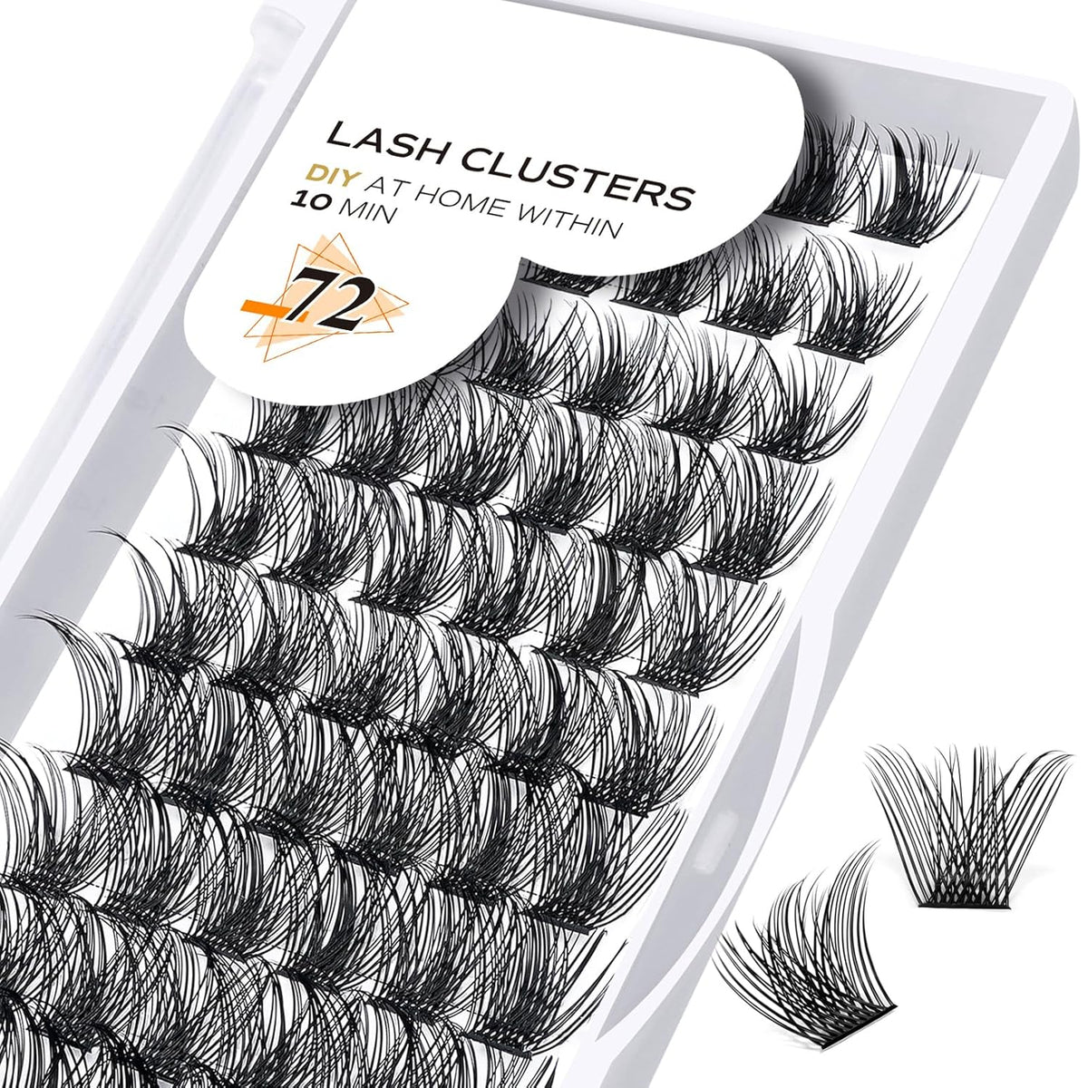 Lash Clusters B02 D Curl 12mm DIY Eyelash Extensions 72 Clusters Lashes B&Qaugen Mega Volume