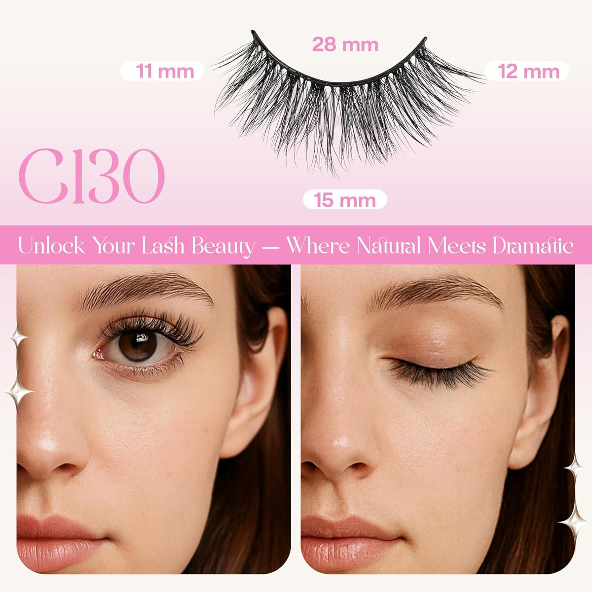 CALAILIS Self Adhesive Eyelashes 5 Pairs Natural Look Press On Lashes No Glue Need Eyelashes