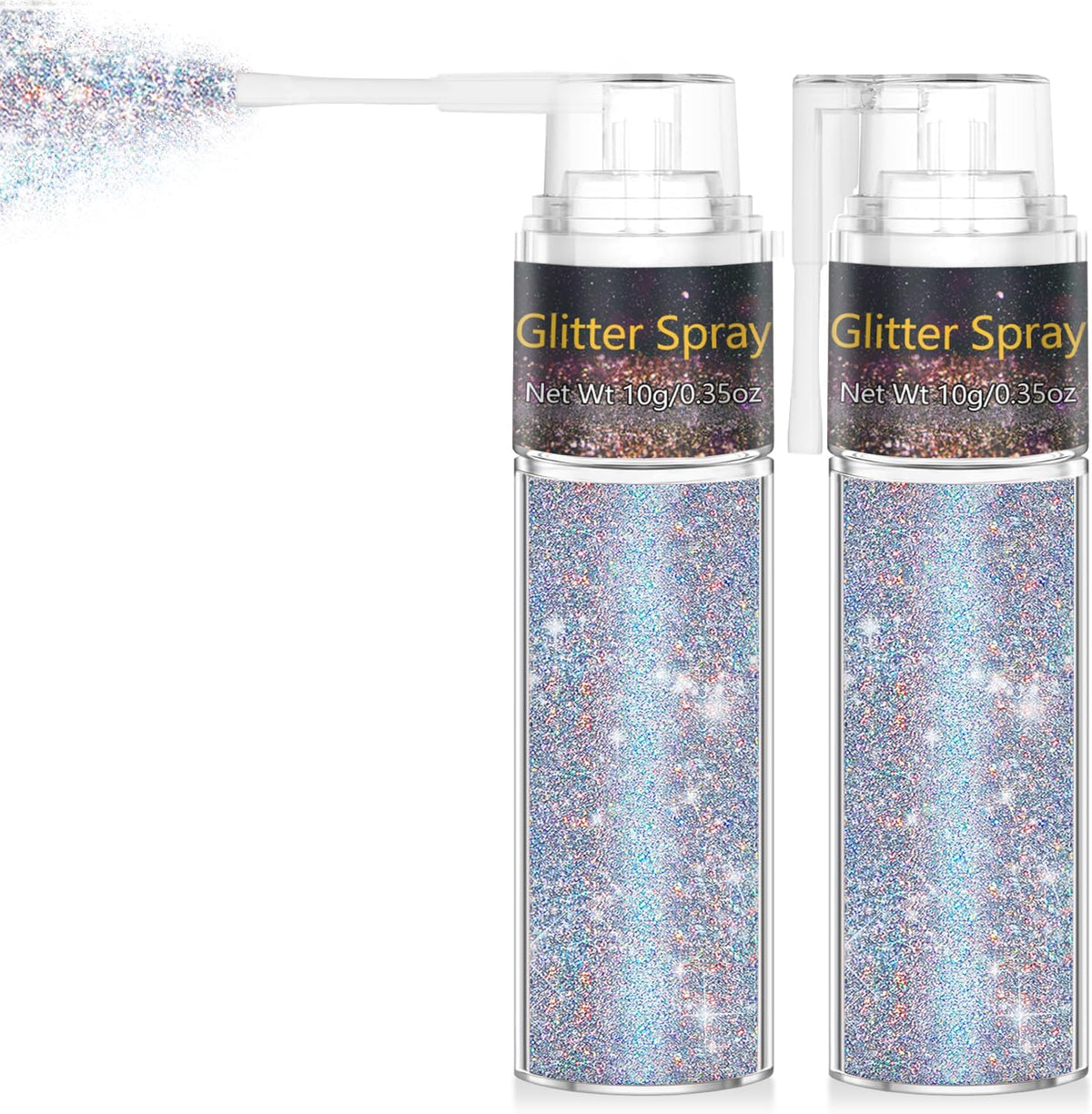 Hair and Body Glitter Spray, 1PC Glint-Rainbow Hair Glitter Extra Fine Face Shimmer Powder for