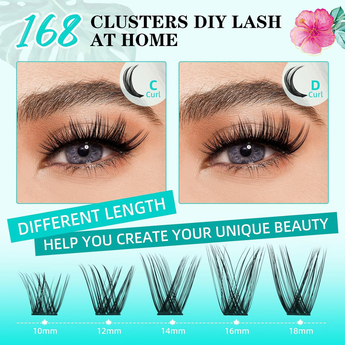 Lash Clusters Wet Look 168Pcs Eyelash Cluster Ultra-Thin Lash Band Eyelashes Extensions Spiky Anime