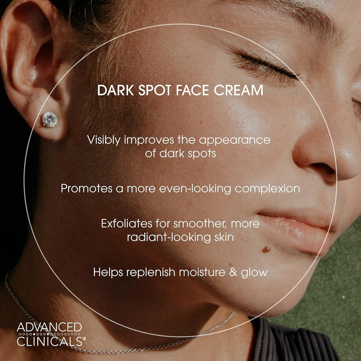 Advanced Clinicals Dark Spot Face Moisturizer | Lactic Acid Lotion For Face With Caffeine, Cocoa