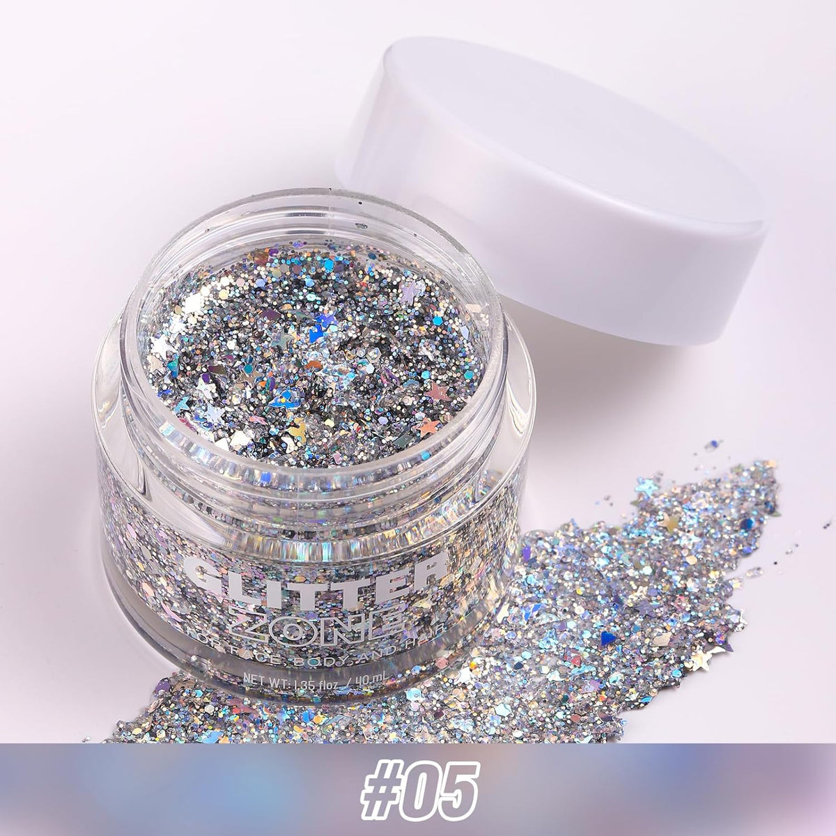 LANGMANNI Holographic Body Glitter Gel for Body, Face, Hair and Lip.Color Changing Glitter Gel