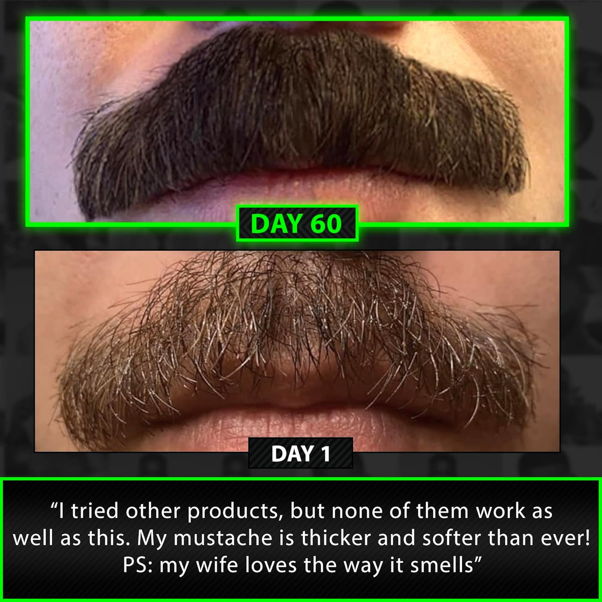Beard Growth Kit w/ 2X Thickening Biotin Beard Balm for Men & Mustache Wax + GROW Maximum Strength
