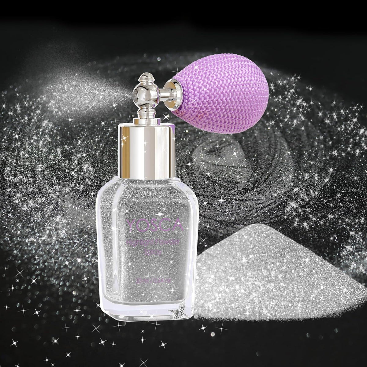 Yosca Body Glitter Spray, 30ML Loose Body Shimmer Powder Hair Spray Silver Glitter Sparkle