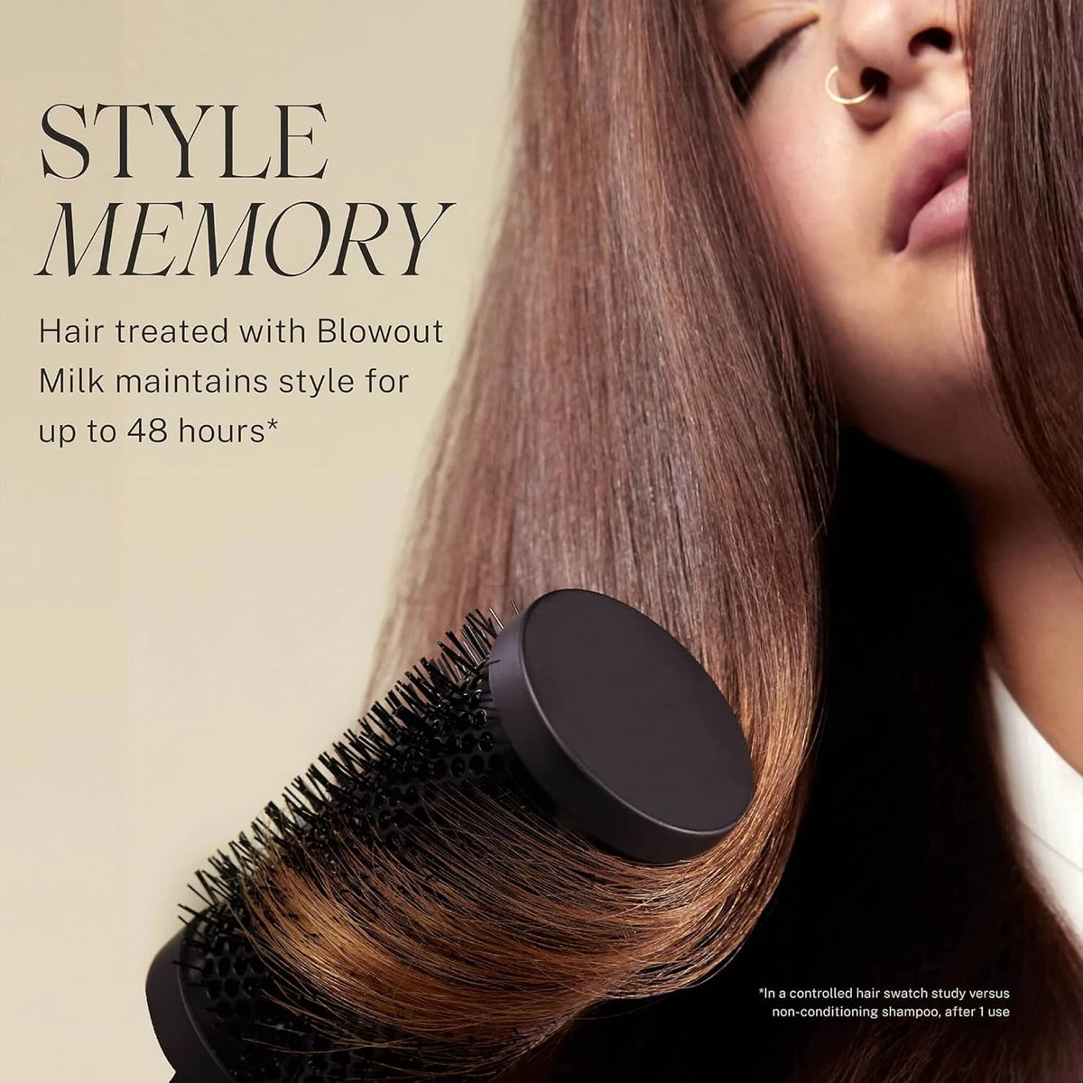 JVN Complete Blowout Styling Milk Heat Protector Cream, Style Memory, Anti-Humidity, Smooths &