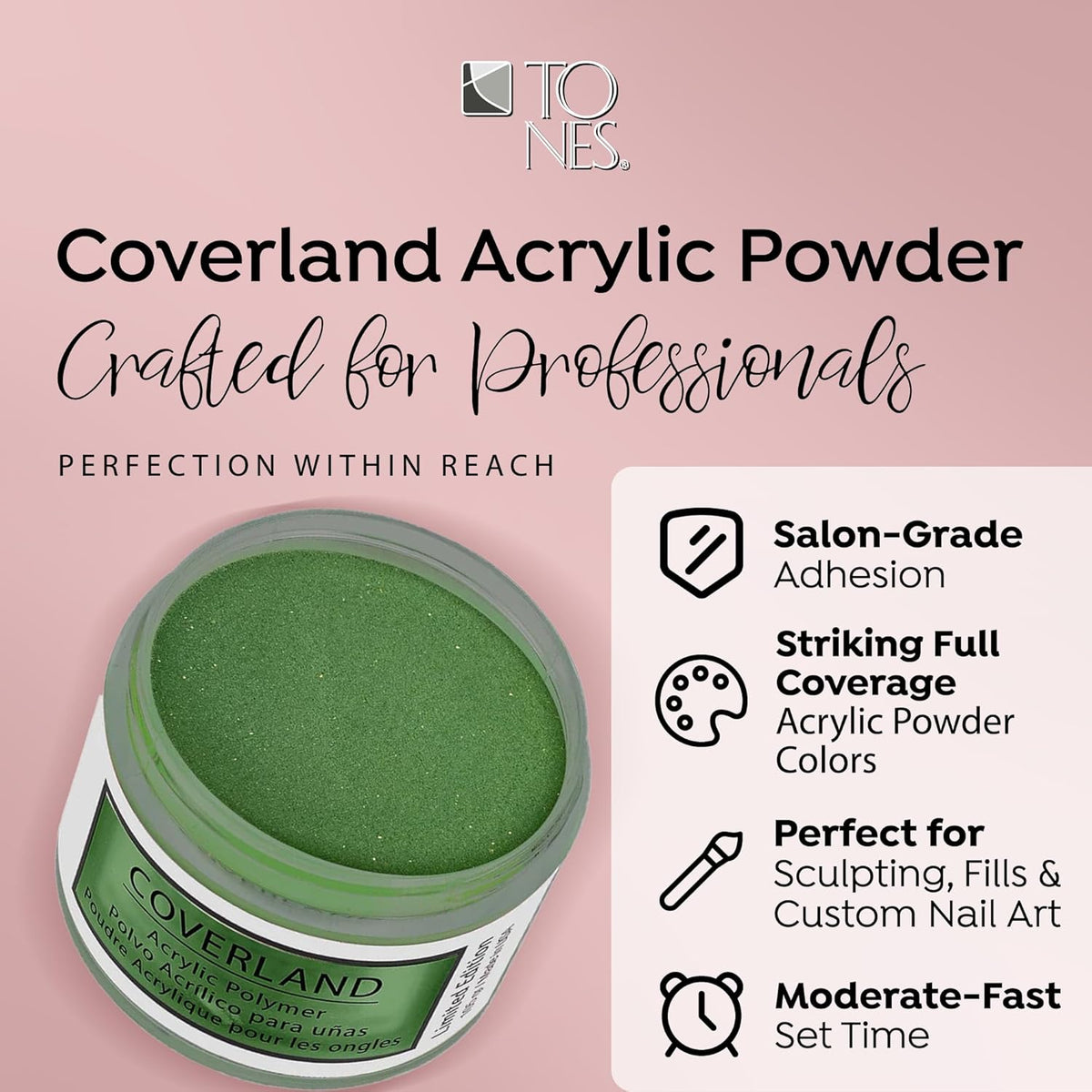 Tones Coverland Acrylic Nail Powder "Merry Little Party" - Limited Edition Acrylic Powder for Nail
