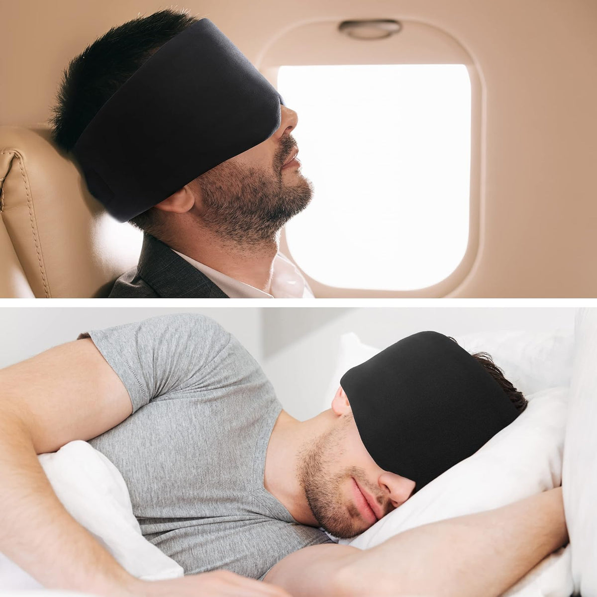 FRESHME Sleep Mask Blackout - Handmade Cotton Sleep Mask for Women Men Eye Mask for Sleeping Black