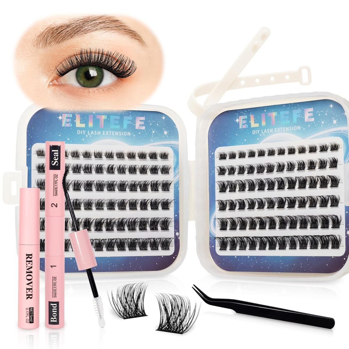 Lash Extension Kit DIY Lash Clusters Kit Eyelash Extensions Individual Lashes Extensions with