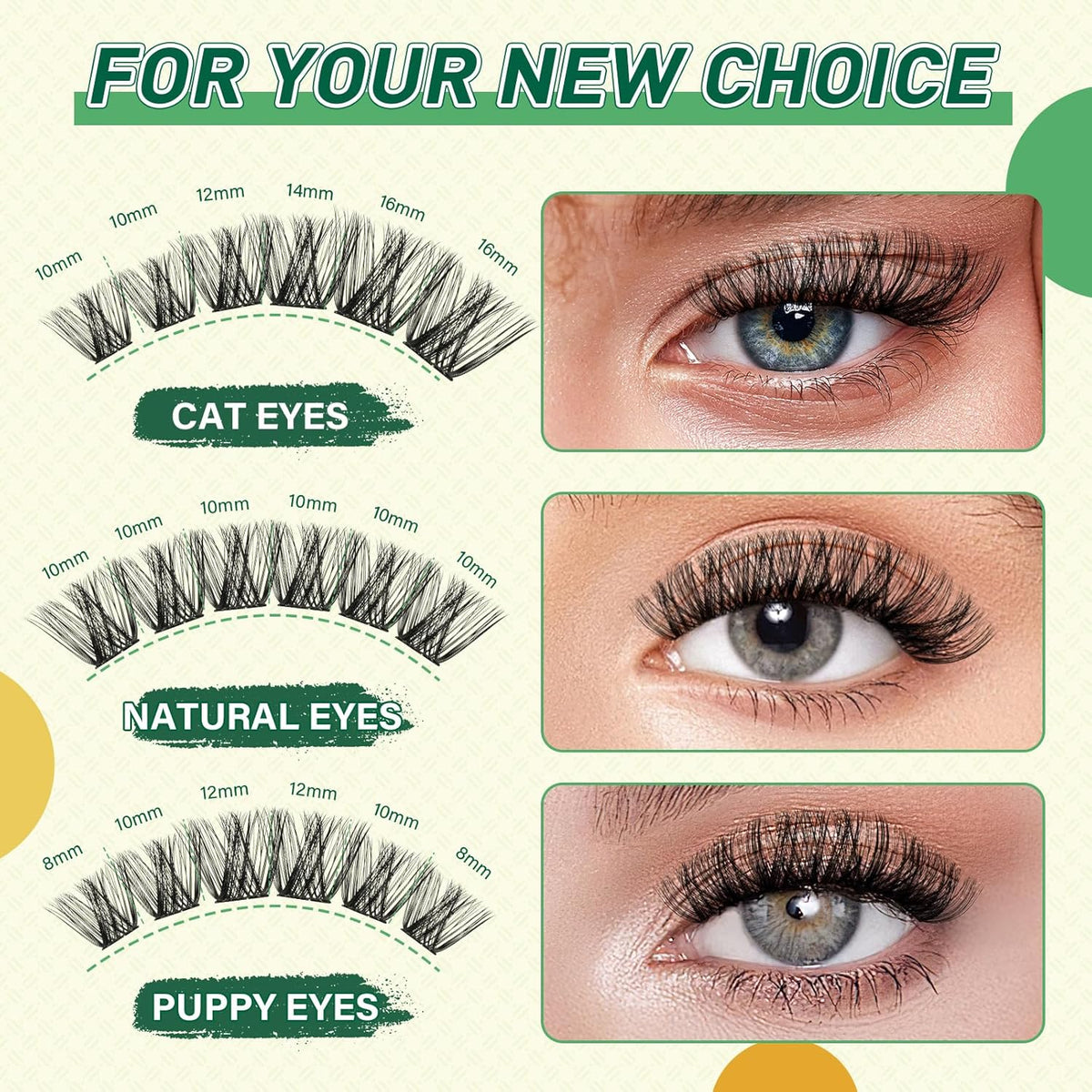 DIY Lash Extension Kit KEYYOU 144pcs Lash Clusters Eyelash Extension Kit with Mascara Brush Bond