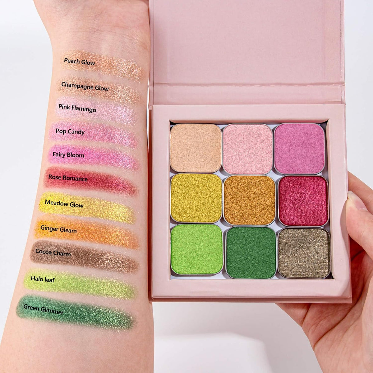 Shimmer Single Eyeshadow Fresh Light Green with Soft Glow Finish, Blendable Powder, Magnetic Pan