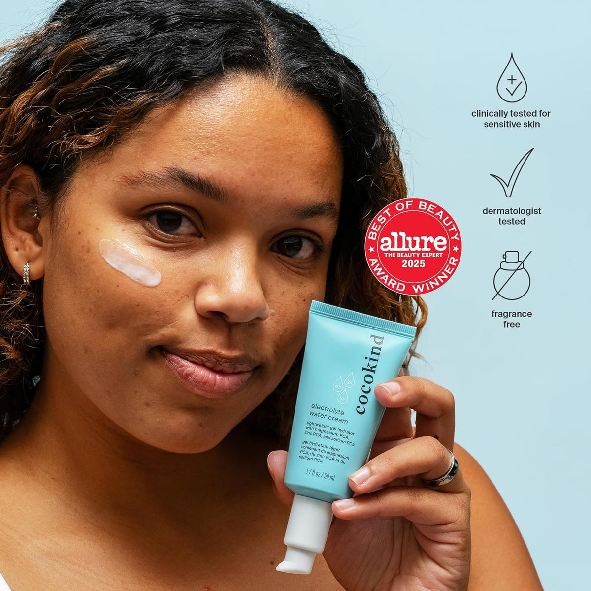 Cocokind Electrolyte Water Cream | Lightweight Water Gel Moisturizer | Balanced Hydrating Day Cream