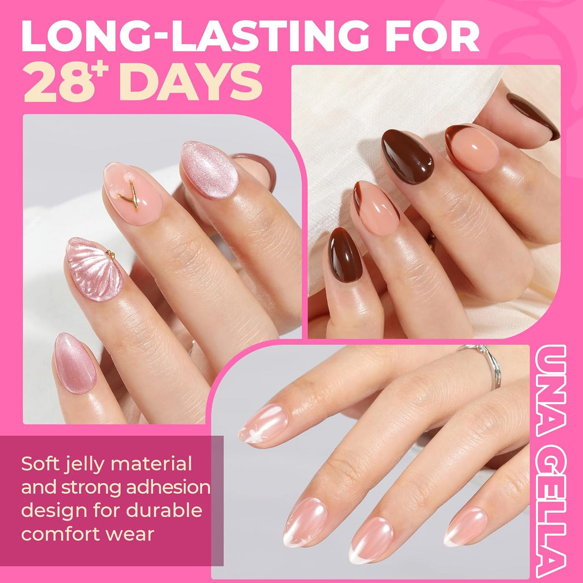 UNA GELLA Extra Short Almond Nail Tips Full Cover 504PCS Gel Nail Tips Short Almond Shaped Nails