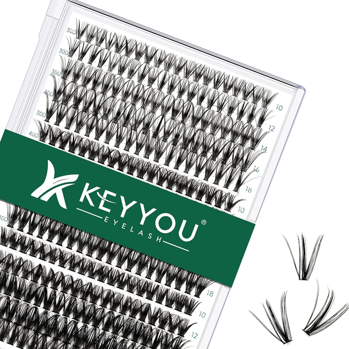 Lash Clusters 300pcs Individual Lashes 30D+40D+50D 0.07C Curl 10-18MIX DIY Eyelash Extension KEYYOU