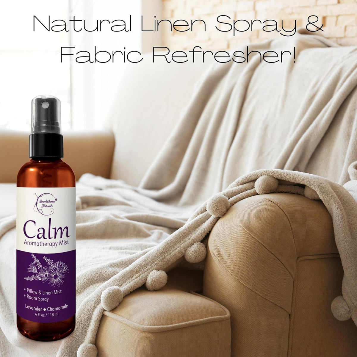 Calm Aromatherapy Mist with Lavender & Chamomile Essential Oil. Natural Sleep & Pillow Spray, Room