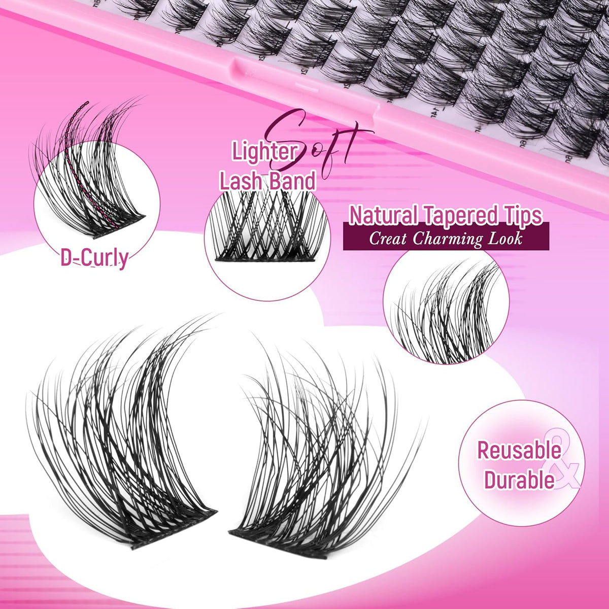 Ruairie Lash Clusters Wispy Eyelash Cluster Eyelash Extensions 154pcs Full Volume Cluster Lashes