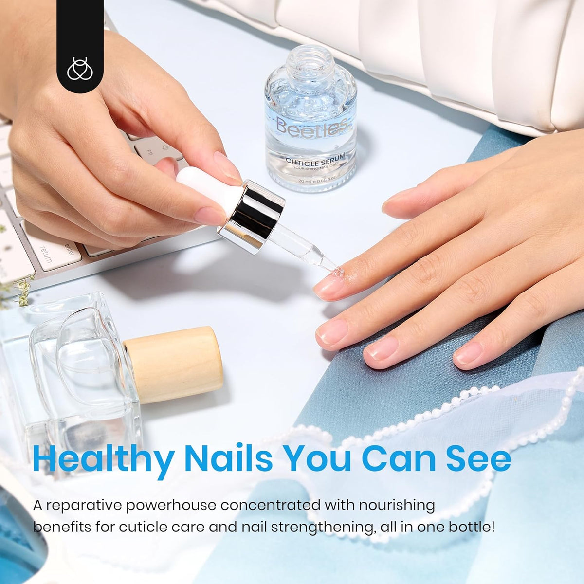 Beetles Cuticle Serum for Nail 20ml Nail Care Cuticle Repair Oil with Jojoba Oil & Vitamin E Nail