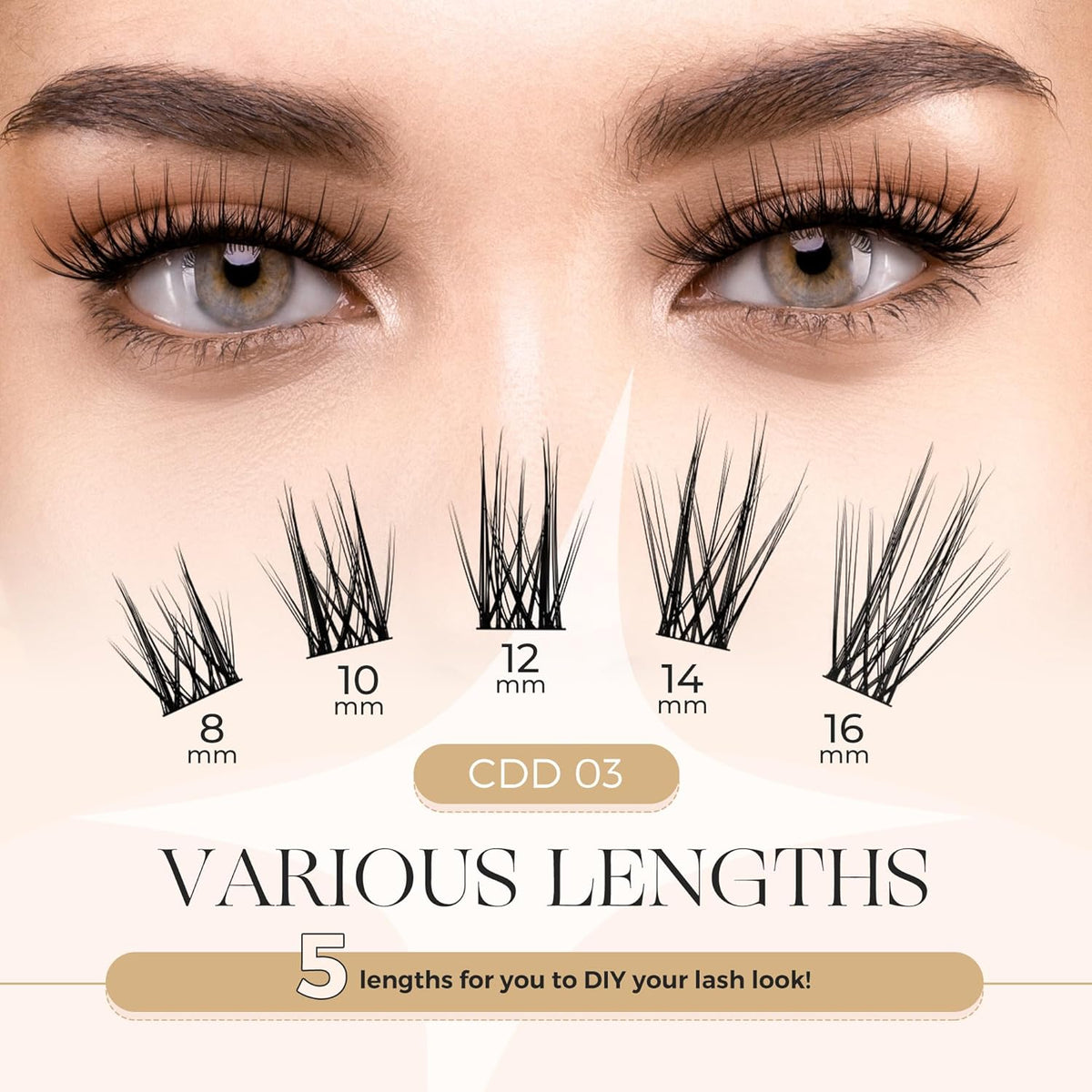 PopUp 168Pcs Cluster Lashes,8-16mm DIY Eyelash Extensions,Cluster Eyelashes for Self-application