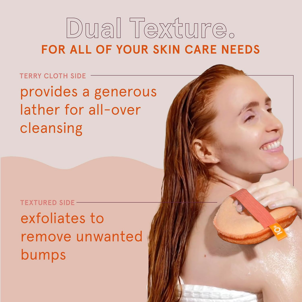 Cleanlogic Bath and Body Exfoliating Body Scrubber, Dual-Texture Round Exfoliator Tool for Smooth