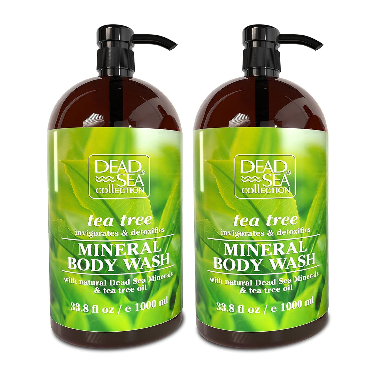 Dead Sea Collection Tea Tree Body Wash for Women and Men - with Pure Dead Sea Minerals and Tea Tree