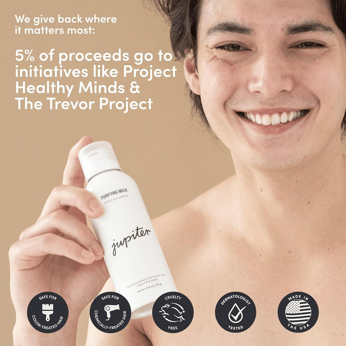 Jupiter Scalp Mask, Volcanic Ash for Exfoliation and Oil Absorption, Weekly Reset for Dry Itchy