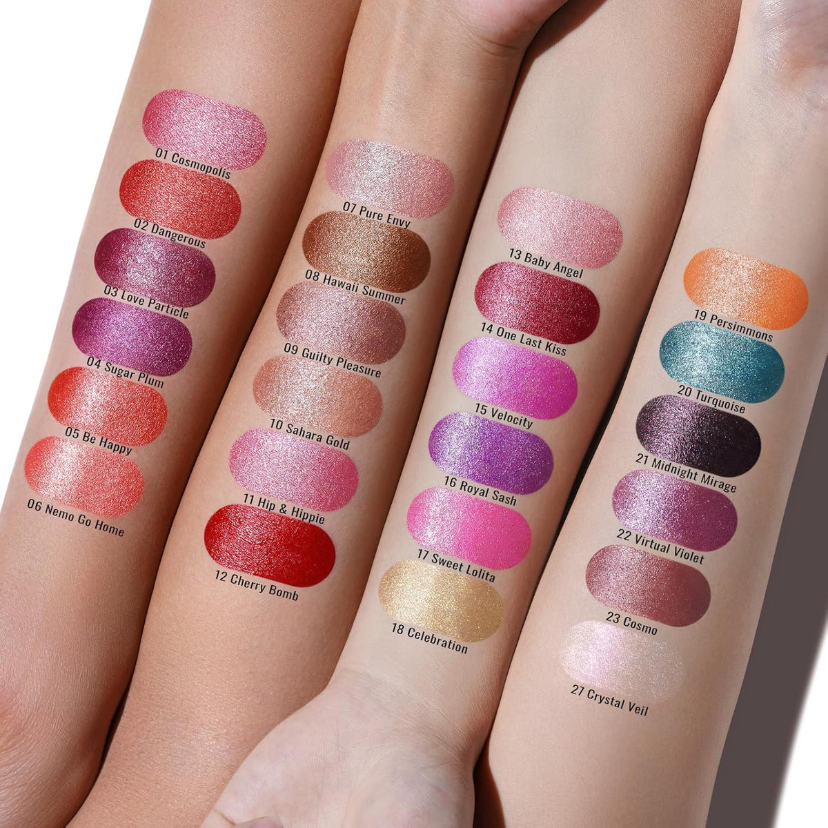 Oulac Glitter Lipstick for Women with Metallic 3D Shine Lightweight Hydrating Formula, High Impact
