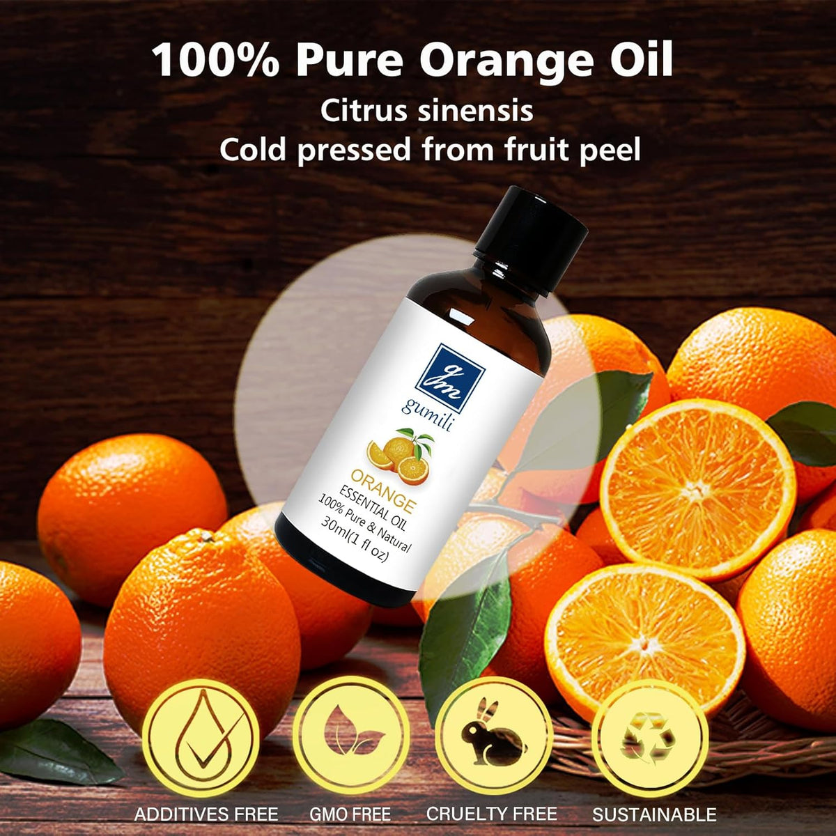 Orange Essential Oil 1 Oz – 100% Pure Sweet Orange Oil for Diffuser, Skin, Body, Spray, Massage &