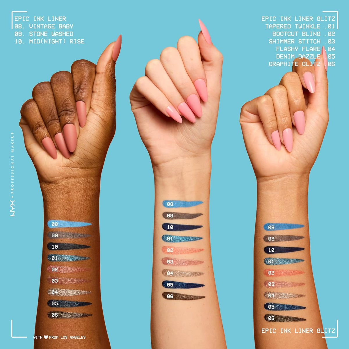 NYX PROFESSIONAL MAKEUP Epic Ink Glitz Liner, Waterproof Metallic Liquid Eyeliner with Vegan