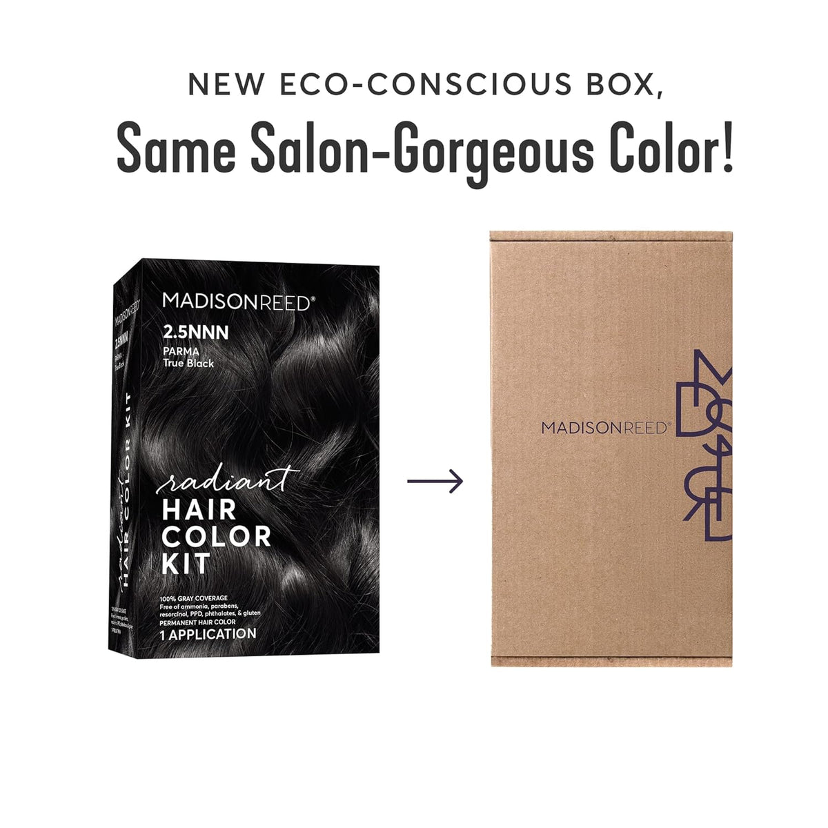 Madison Reed Radiant Hair Color Kit | 2.5NNN Soft Black (Parma Black) 100% Maximum Gray Hair