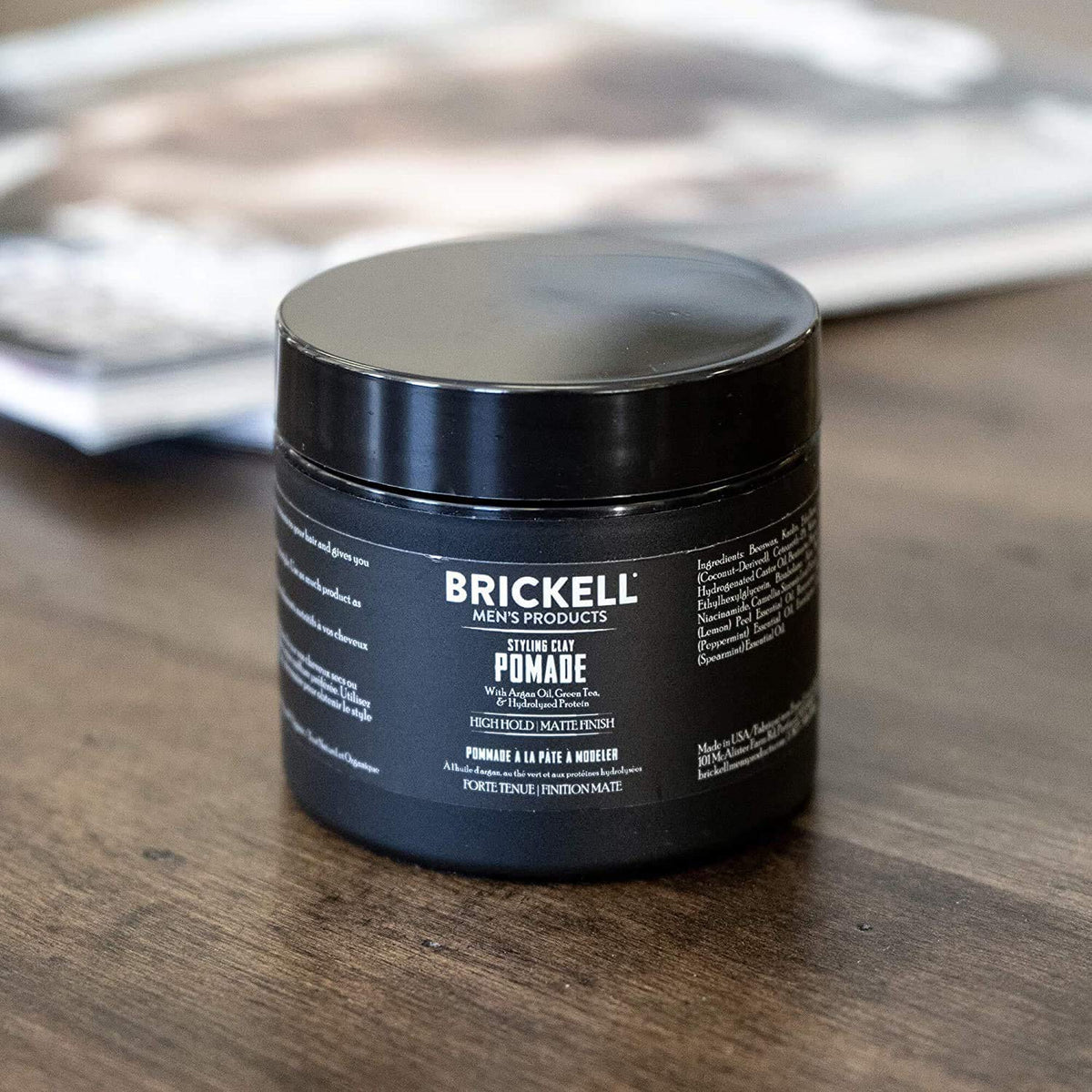 Brickell Men's Products Hair Styling Clay Pomade For Men, Natural & Organic with Strong Hold &