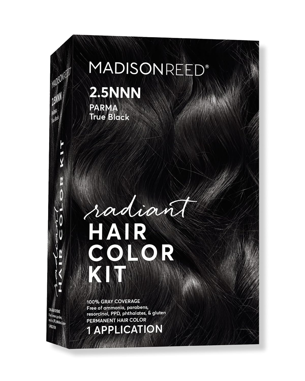 Madison Reed Radiant Hair Color Kit | 2.5NNN Soft Black (Parma Black) 100% Maximum Gray Hair