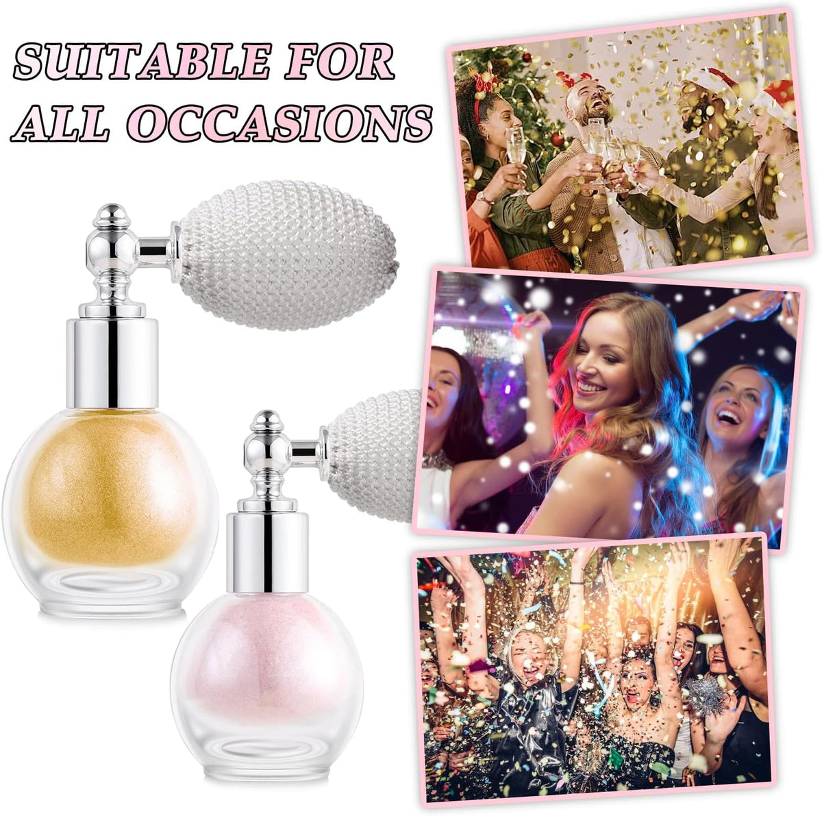 Hair and Body Glitter Spray, Holographic Glitter Highlighter Powder, Face Body Clothes Shiny